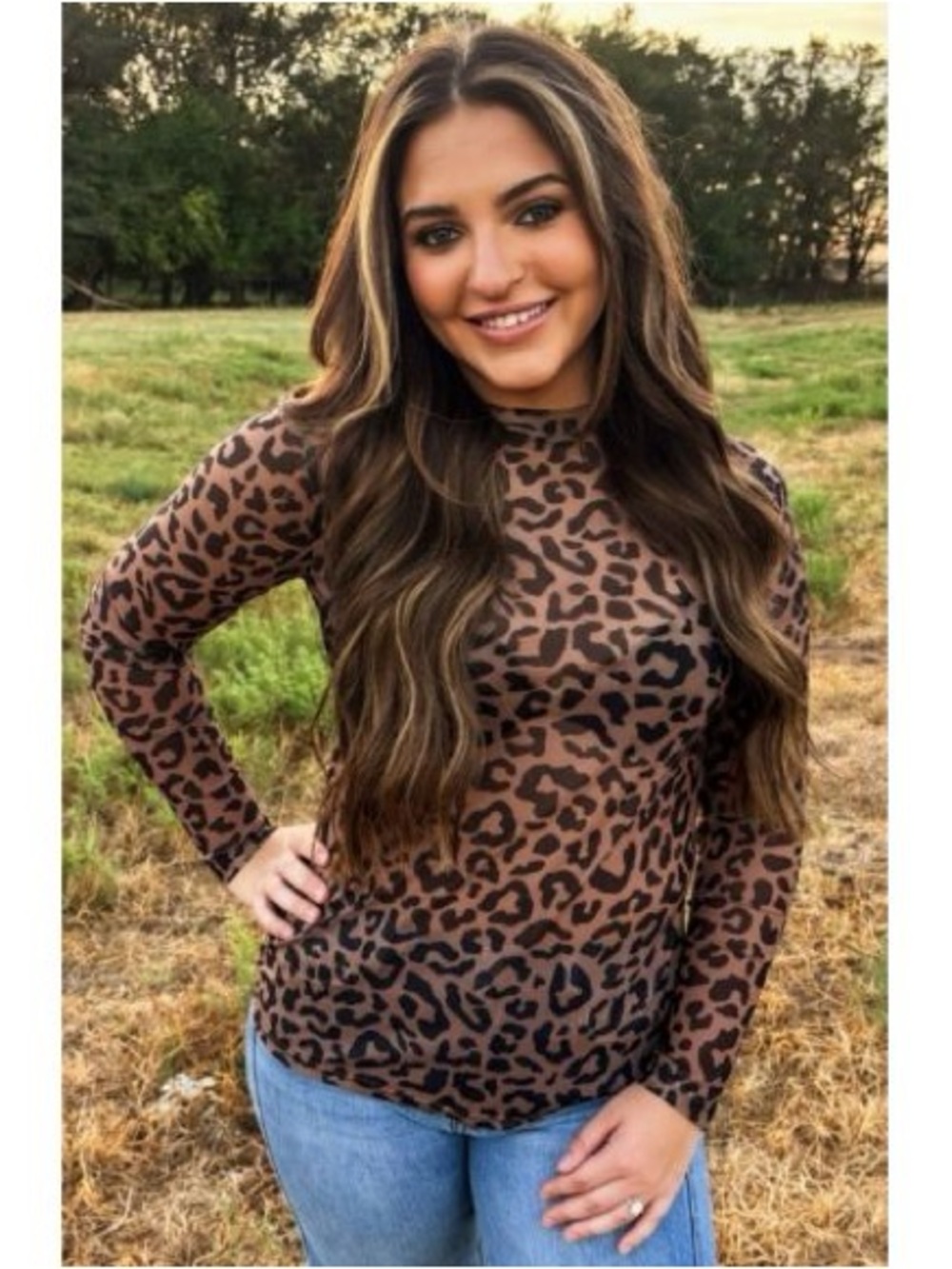 BRAND NEW WITH TAGS Wild Canyon Leopard Mesh Top